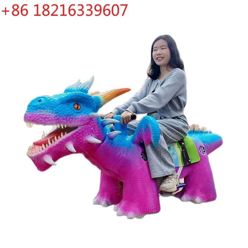 Children's riding dinosaur battery car parent-child interactive trolley dinosaur electric cycling bike amusement equipment