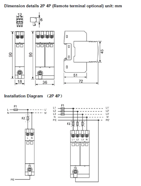 GEYA GSP9 1P+N/2P 18mm SPD 20~40KA Überspannungsschutz Blitzschutz Niederspannungs-Ableitergerät AC275V SPD – Detail 4
