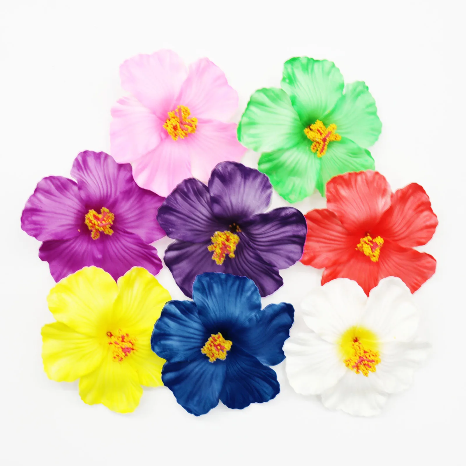 BIT.FLY 10PCS  Hawaii party Hibiscus flowers Summer party DIY decorations Artificial PE hibiscus flower Hula girls headwear