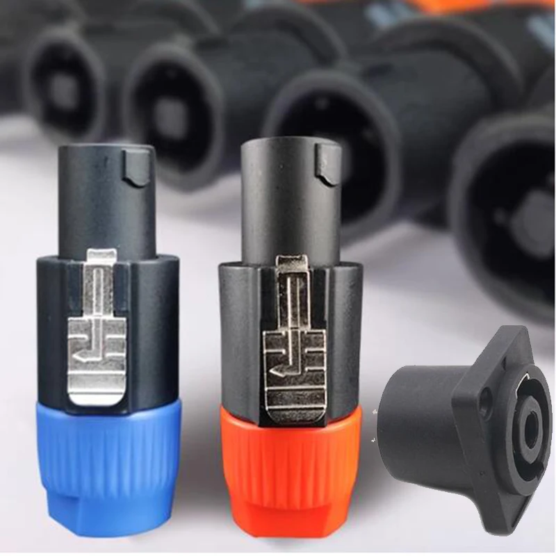 Stage Mixer Audio Adapter NL4FC Speak Connectors 4 Pole Plug Male Femal Jack 4pins NL4FC speak plug aviation audio connector set