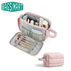 BAGSMART Travel Toiletry Bag Waterproof Women's Cosmetic Bag Large Capacity Skincare Products Storage Bag Dry Wet Bath Bag
