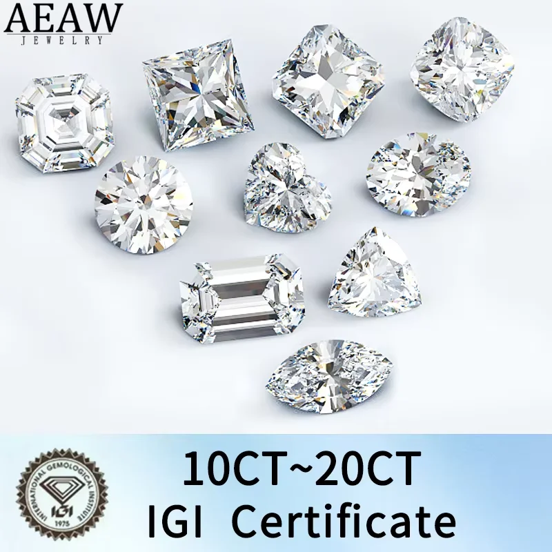 

Лабораторный алмаз, сертифицированный IGI, большой карат, 5-30 карат, D-E VS-VVS1 CVD и лабораторные выращенные бриллианты HPHT различных форм