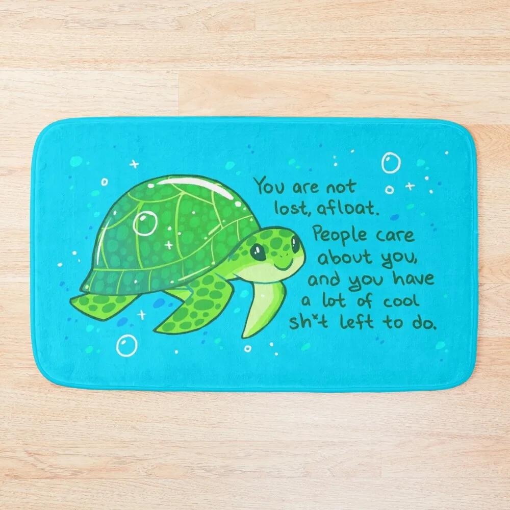 

You Are Not Lost, Afloat Encouraging Sea Turtle Bath Mat Bath Accessories Room Carpet Carpet Bathrooms Mat