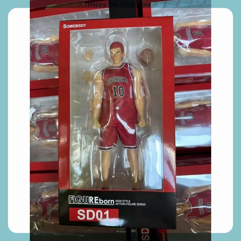 

22cm Slam Dunk Sakuragi Hanamichi Multiple Accessories Anime Action Figure Model Statue Boys Collection Desktop Ornament Toys