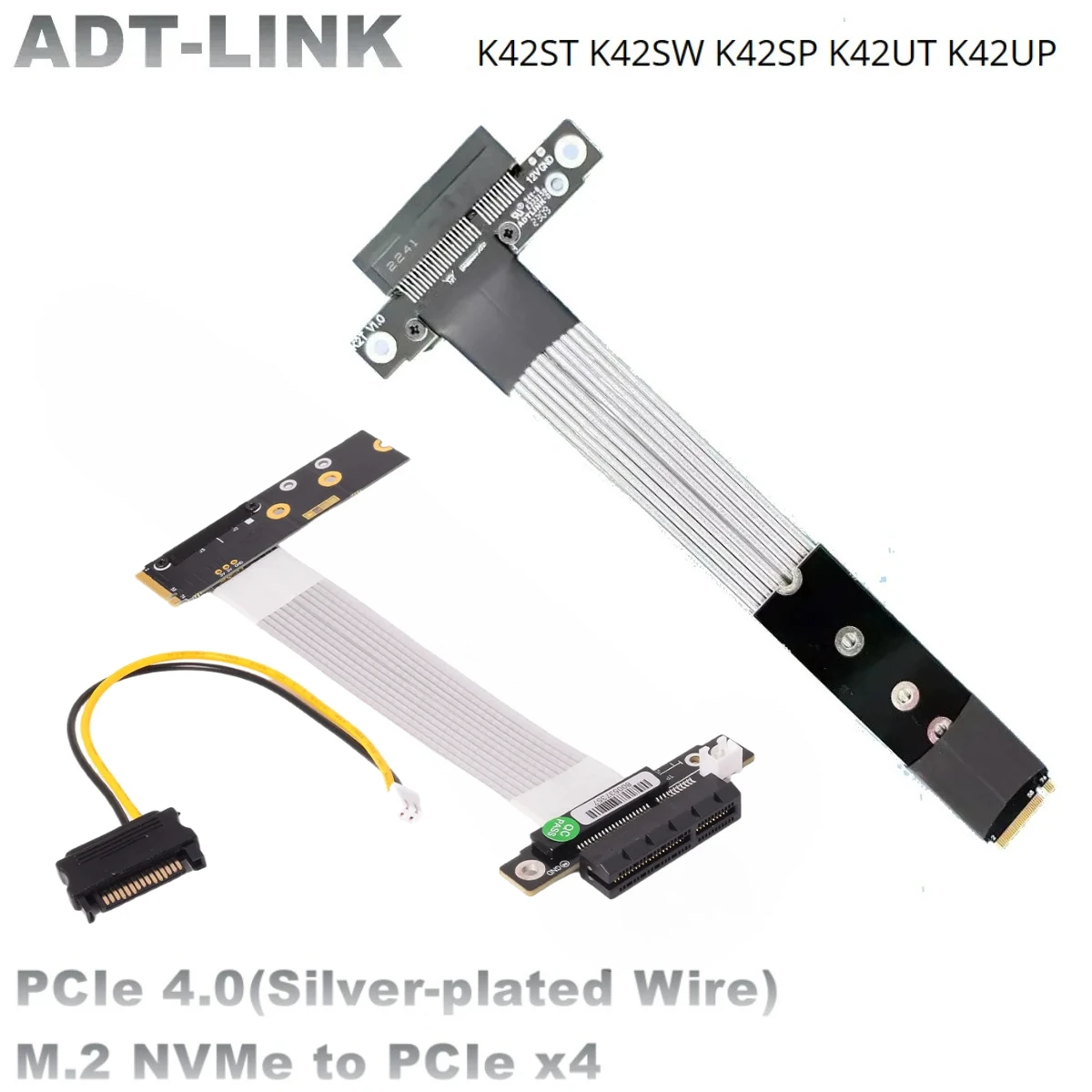 

Pcie 4.0 M.2 NVMe to PCI Express x4 Extender Adapter Cable for PCIe x4 SSD RAID LAN Capture Cards to M.2(Ultra SSD mKey) Adapter