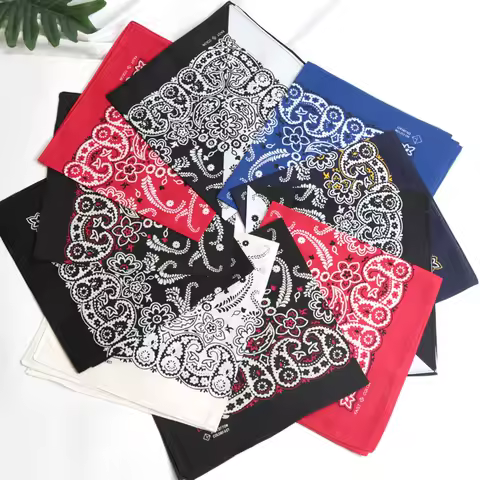 Unisex Hip Hop Women Men Bandana Scarf Punk Square Bandanas Headwear Fashion Bohemian Head Scarf Headbands Hair Accessories