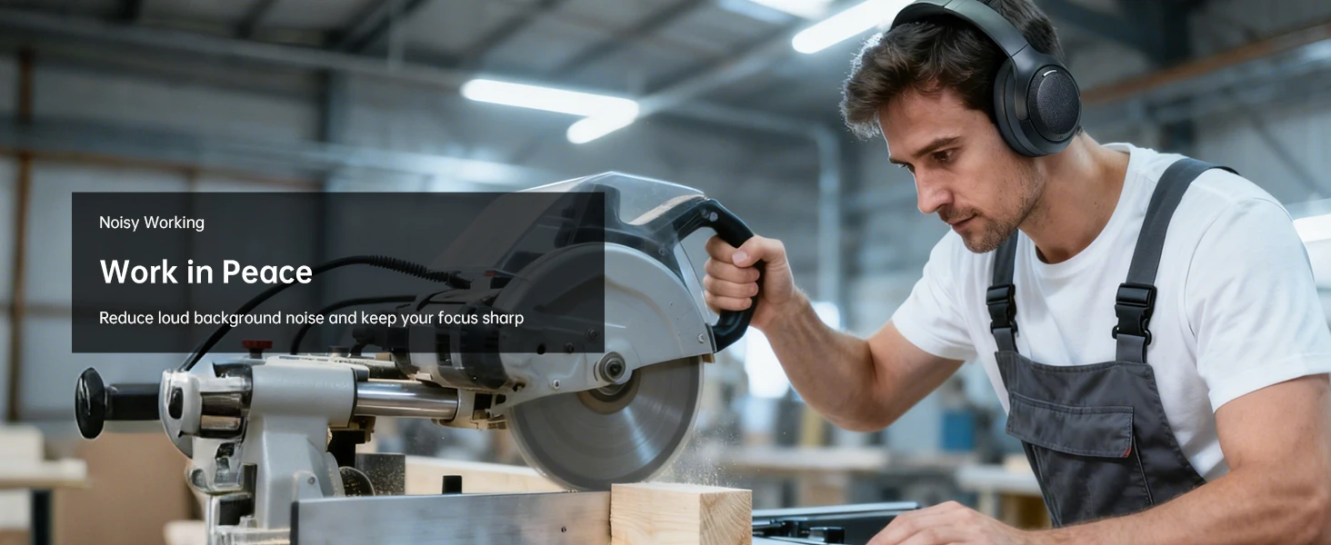 Oneodio EKSA P300 ANC Kabellose Kopfhörer Bluetooth 5.4 Aktive Geräuschunterdrückung über dem Ohr Hochauflösendes HiFi-Headset mit AI ENC-Mikrofon 100H – Detail 15