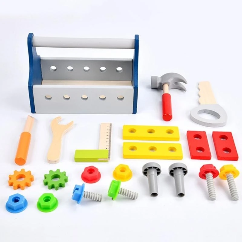 لعبة الأدوات الخشبية، لعبة بناء الأدوات التعليمية للأطفال بعمر 3 سنوات، 15UB