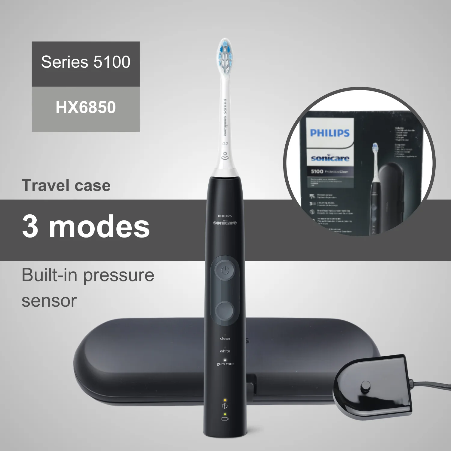 

Philips Electric Toothbrush Sonicare 3 Series HX6850, 3 modes