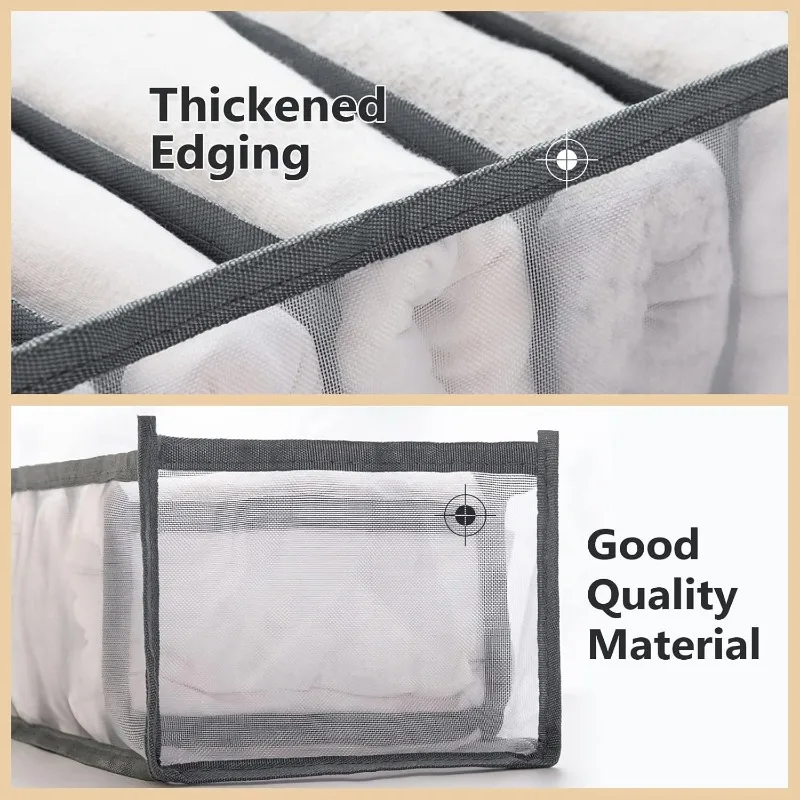 صندوق تخزين الملابس الداخلية ، منظم أدراج ، قابل للطي ، 7 شبكات ، للمنزل ، المهجع #2