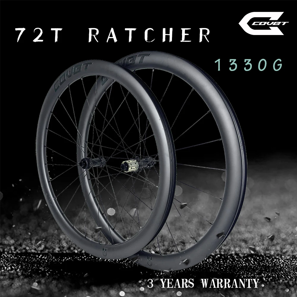 COVET Ultralight 1330g Road Disc Brake Ratchet System 72T TPI bearing Hub Wing20 Spokes 31mm inner Width Carbon Wheelset
