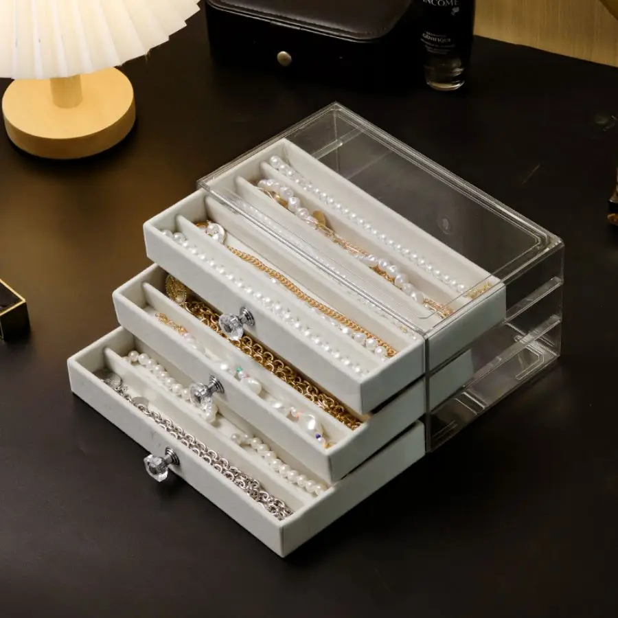 صندوق بلاستيكي شفاف لجمع القلادات ، مقاوم للأتربة ، مضاد للأكسدة ، مناسب لتخزين سلسلة الترقوة ، السوار ، دبوس الشعر ، الساعة