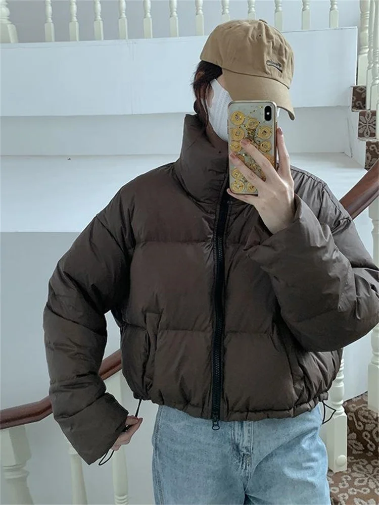 2024 New Fashion Vintage Long Sleeve Jackets Chic Casual Zippers Coat Thicken Warm Solid Parkas for Women Autumn Winter Parkas