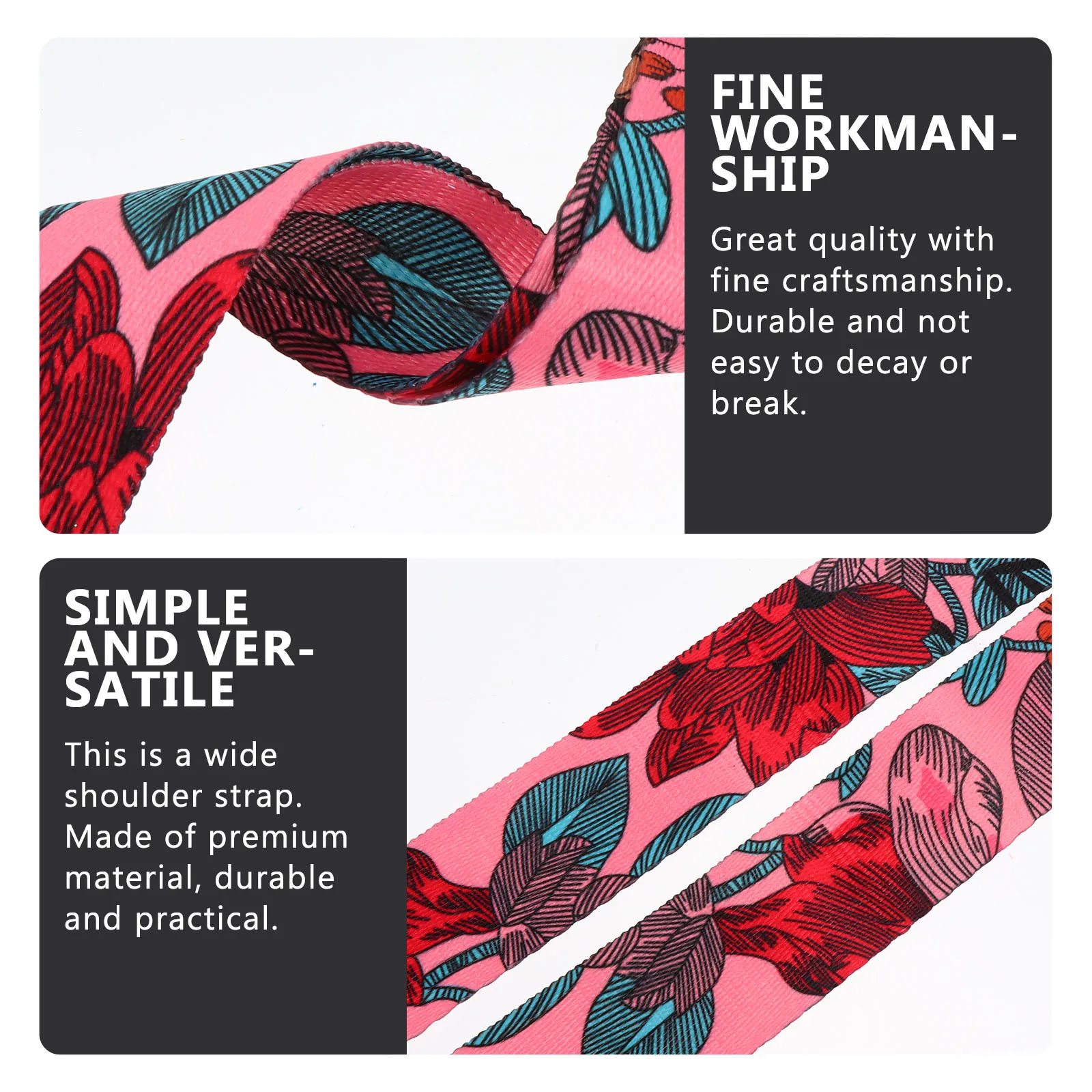 

1Pcs Stylish Wide Shoulder Strap for Bag Ethnic Pattern Adjustable Handbag Replacement Strap Cross Body Purse Guitar Fashion