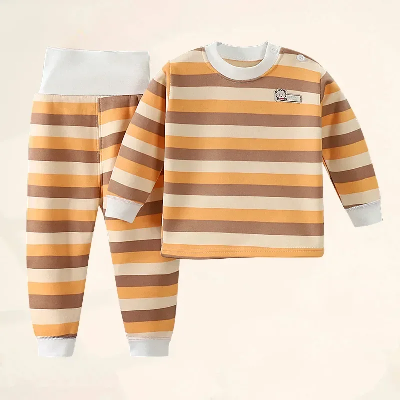 Thicken Warm Plush Children Sets Kids Clothes Boy Girl Underwear Suits Autumn Winter Children Clothinng Tops Hight Waist Pants