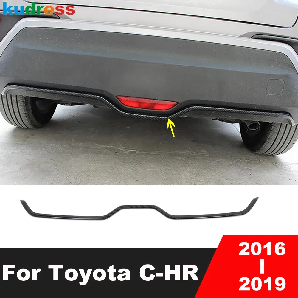 

Rear Bumper Cover Trim For Toyota CHR C-HR 2016 2017 2018 2019 Carbon Fiber Car Rear Trunk Tailgate Door Lid Strip Accessories