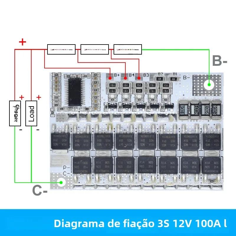 Tzt 5S 4S 3S bms 100a 21v 18v 16.8v 12v 18650 li-ion lmo ternário bateria de lítio proteção placa de circuito equilíbrio carregamento
