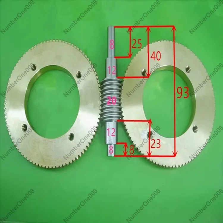 1:90 Ratio Module 1 Stainless Steel Worm Tin Bronze Worm Wheel Wear Resistant Gear Reducer Grade A Stock