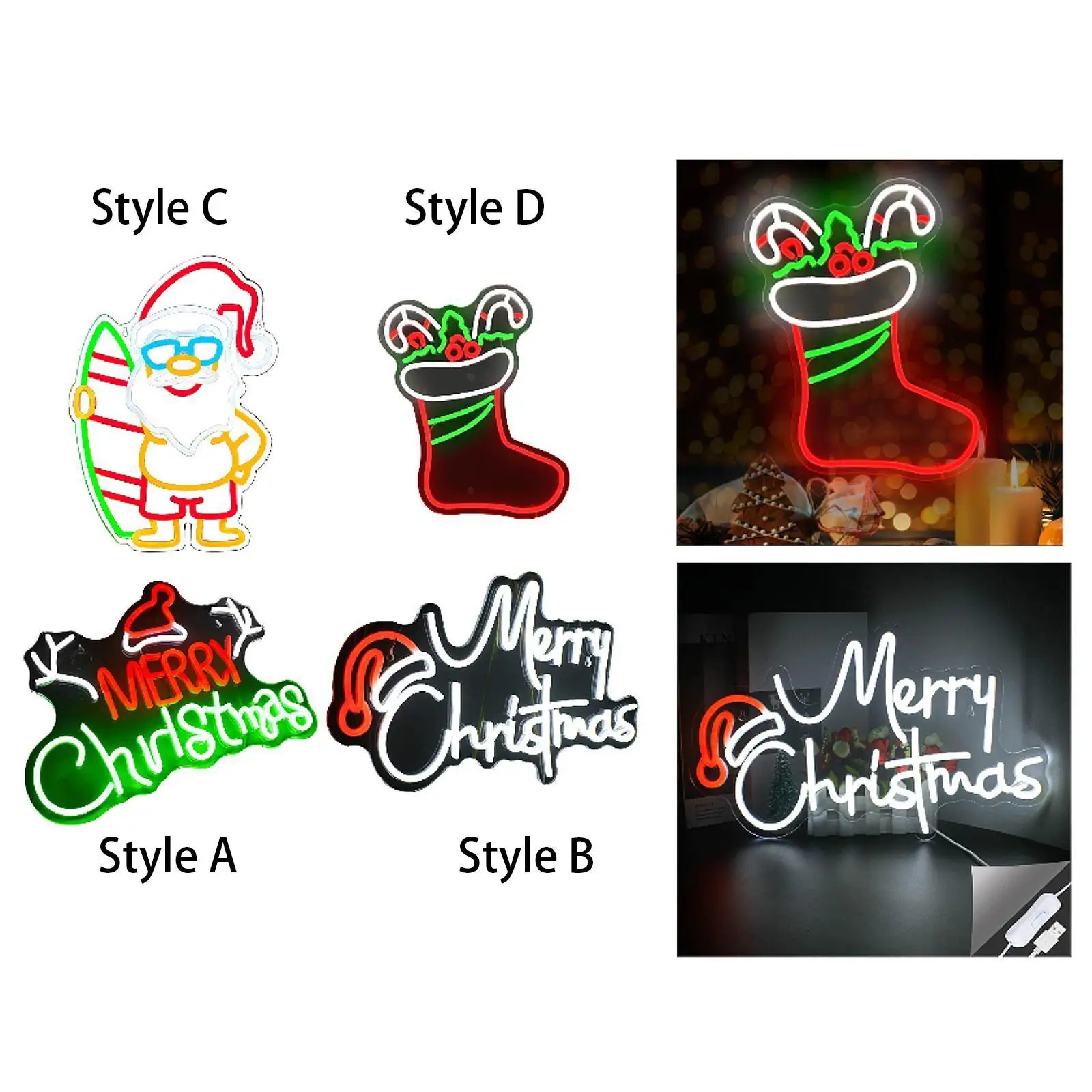 

Xmas Neon Sign Wall Decorative Light Home Wall Decor Night Light Christmas Light up Sign for Bar Festival Xmas Home Wedding