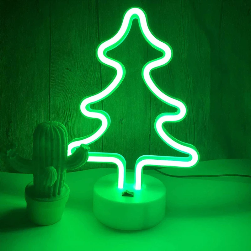 Neon Sign Lights with Base, Battery or USB Operated LED Table Lamp, for Bedroom Kids Gift Party Holiday Christmas Home Decor