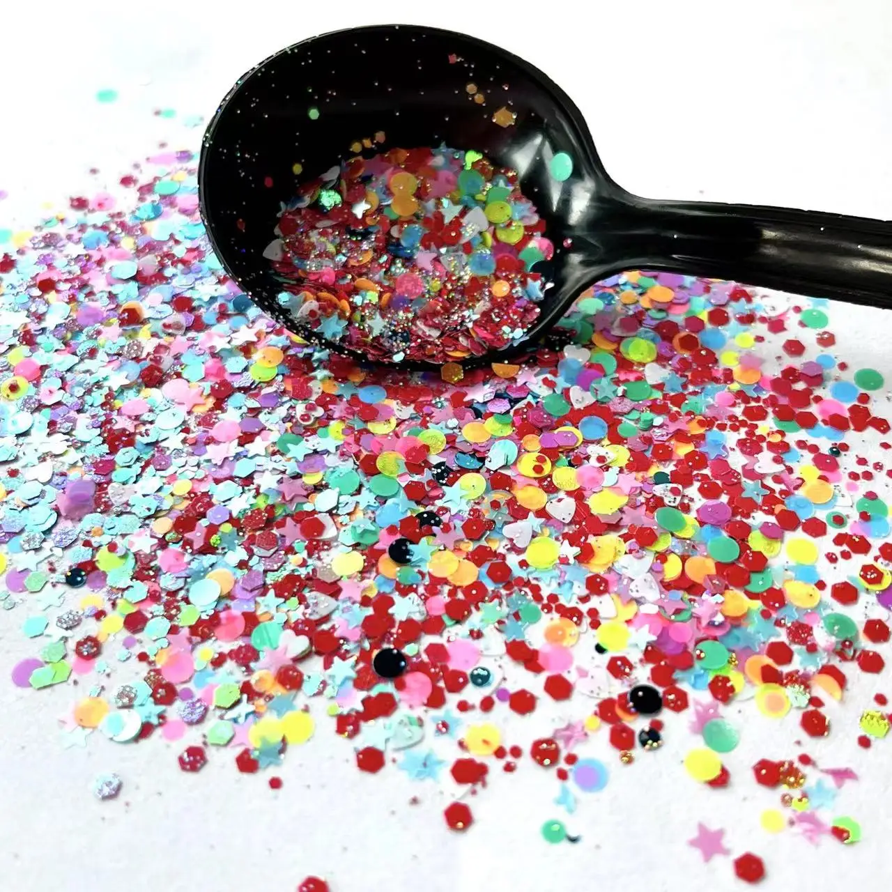 50g Glitter Epoxy Resin Filling Rainbow Mixed Hexagon Star Heart Colorful Sequins For Slime Jewelry Making Nail Tumbler Cup