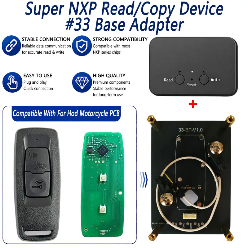 For Motorcycle Key All NXP Smart Keys Clones 4 Tokens & Unlimited Version Super NXP Killer Read Copy Device With Adapter Base