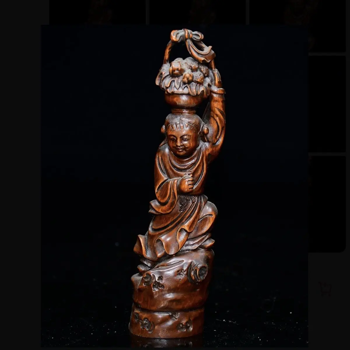 

Резная деревянная статуэтка красивой женщины, держащей цветочную корзину, настольное украшение, декор для дома, поделки, декор для чайной церемонии.