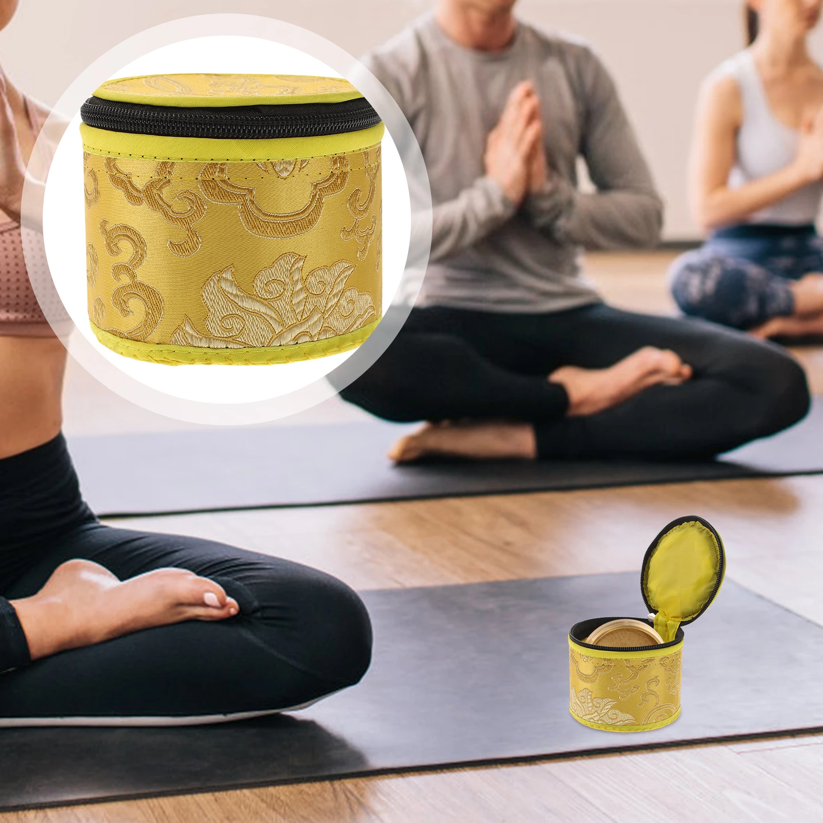 

Buddha Sound Bowl Set Singing Bag Carrier Toiletries Meditation Tibetan Holder Carrying Case