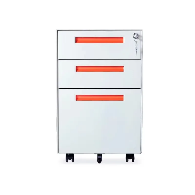 Adjustable 3 drawer metal mobile filing cabinet removable base printer holder a 4 size home office active storage