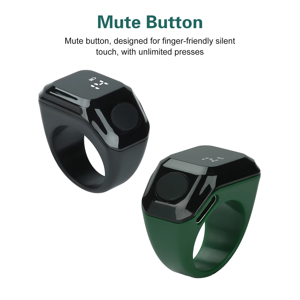 Smart APP Ring Counter 0-9999 OLED Digital Finger Ring Tally Counter Muslims Tasbeeh Zikr Ring Prayer Counter Type-C Charge