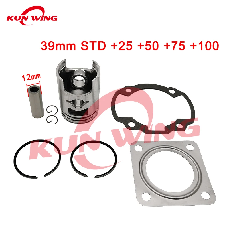 39MM + 25 + 50 + 75 + 100 12MM zestaw pierścieni tłokowych dla Honda DIO50 DIO 50 50CC części do skuterów
