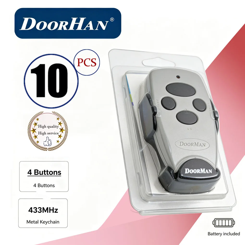 10PCS Doorhan RF Remote Key Fob Doorhan Transmitter  433.92MHz Transmitter For Automatic Barrier Access System