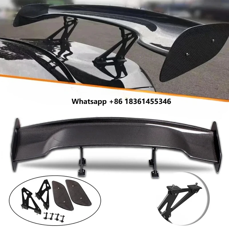 

Racing Rear Spoiler GT Style 57Inch Carbon Fiber Car Trunk Wing Spoiler Adjustable Bracket Universal Car Spoiler Tail