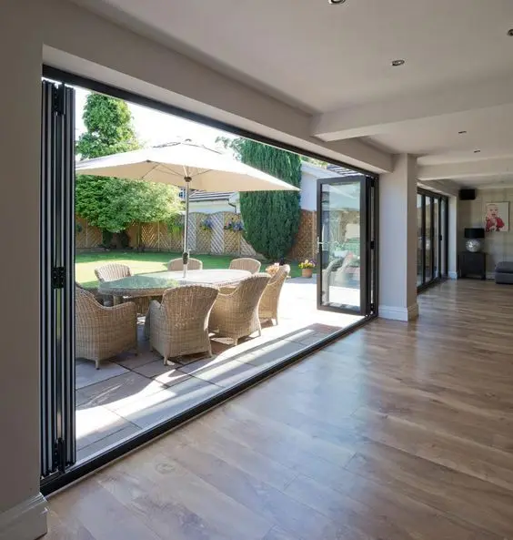 Balcony Folding Door for Rooms Double Glazing Modern Aluminium Doors for House Energy Efficiency Home Decoration Bifold Door