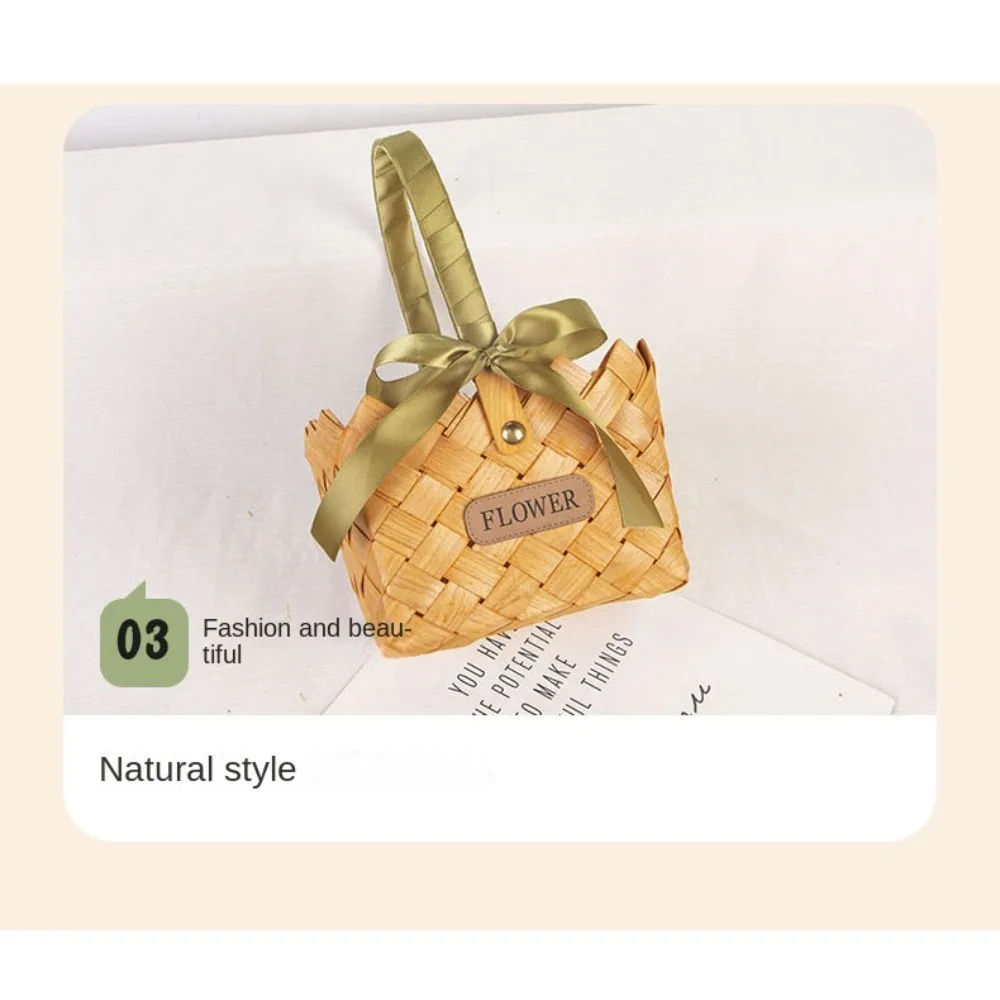 Portable Handmade Flower Pots Handheld Foldable Hanging Baskets MultiSize DIY Storage Basket Outside