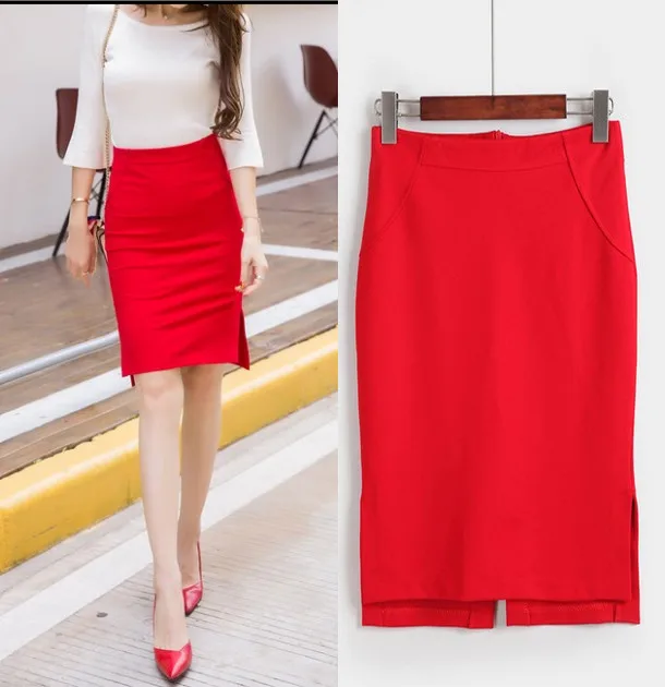 

Women's New Three-split Package Hip Slim One Step Professional Skirt