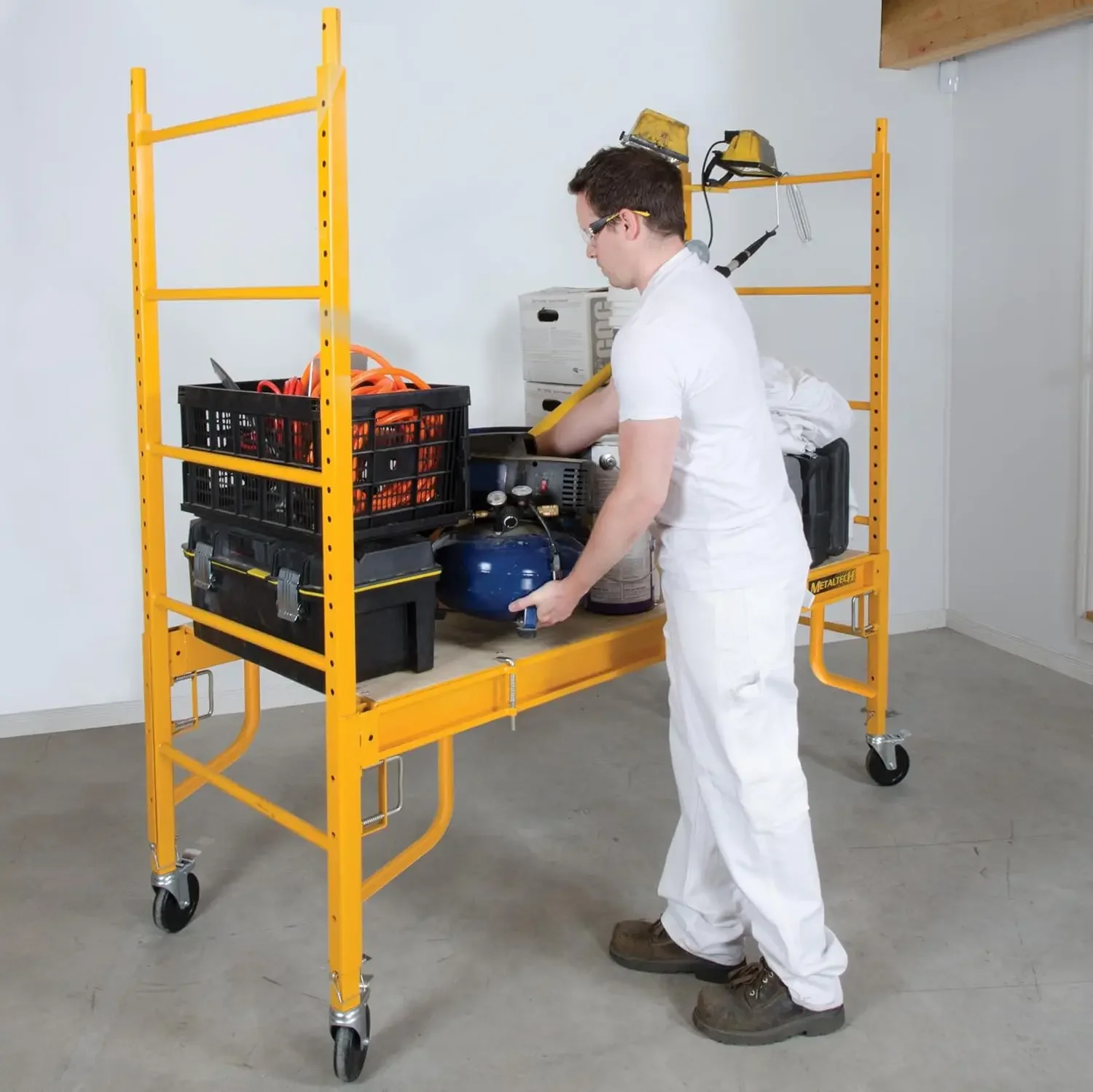 [XMSJ-Stock limitato, acquisto ora! ]Piattaforma per scaffolding, attrezzatura per tetti con scaletta per panetteria, 6 piedi