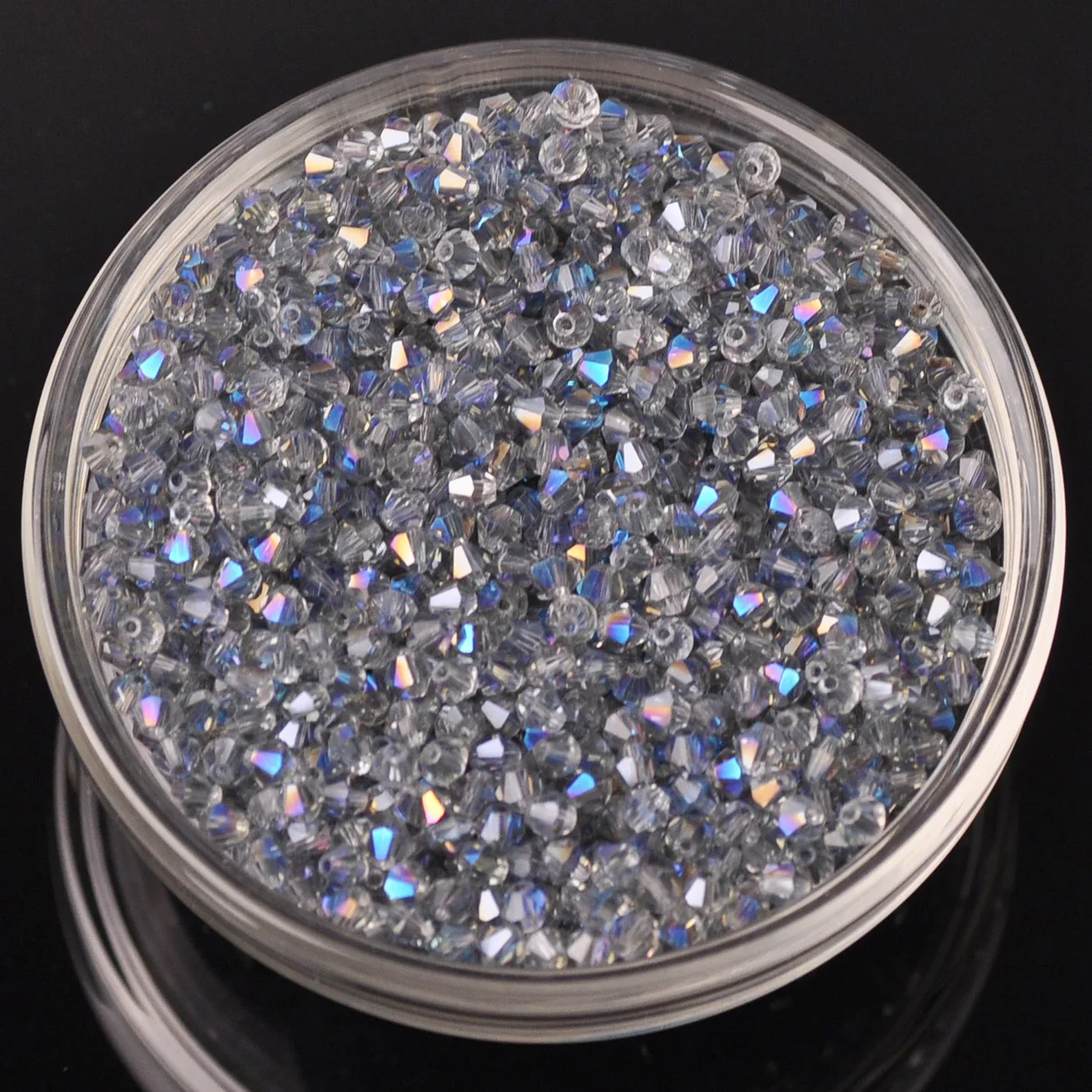 AB Plated Bicone Faceted Crystal Glass Loose Spacer Beads lot Colors 3mm 4mm 6mm 8mm for Jewelry Making DIY