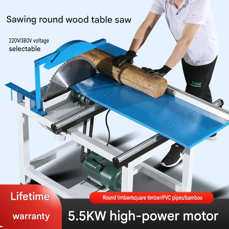 Heavy Duty Sliding Table Saw With Precision Guide Rail For Solid Wood Panel Cutting And Cross Cutting Workshop Machinery
