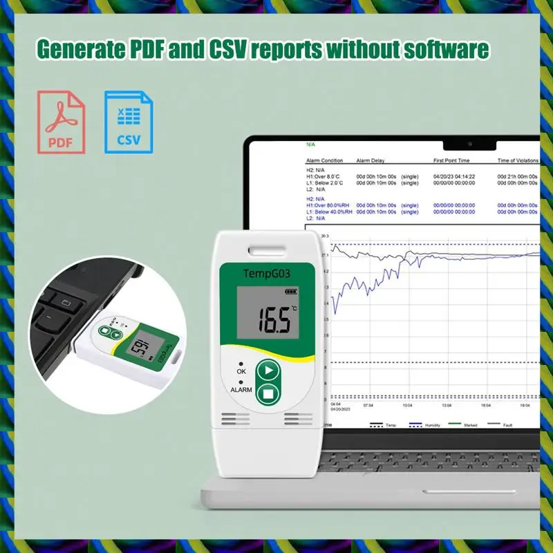 Daily Tempg03 USB-регистратор данных о температуре и влажности, многоразовый регистратор данных TEMP, измеритель записи Humiture с емкостью 32,000