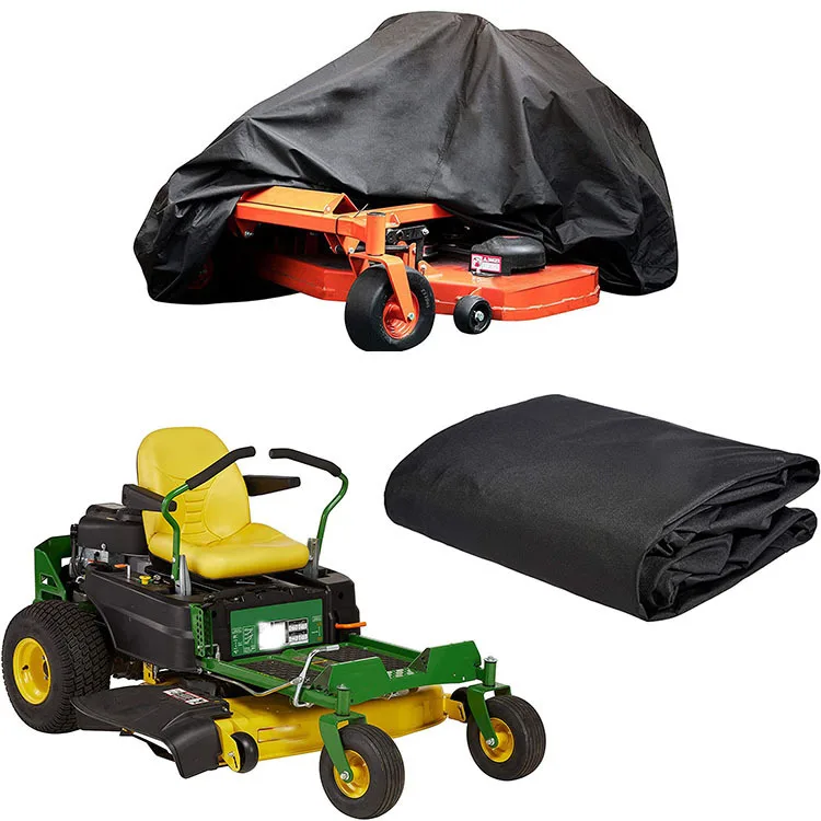 Zero-Turn Mower Cover 600D 420D 210D Polyester Oxford Weatherpoof UV Protection With Drawstring Lawn Mower Cover Black