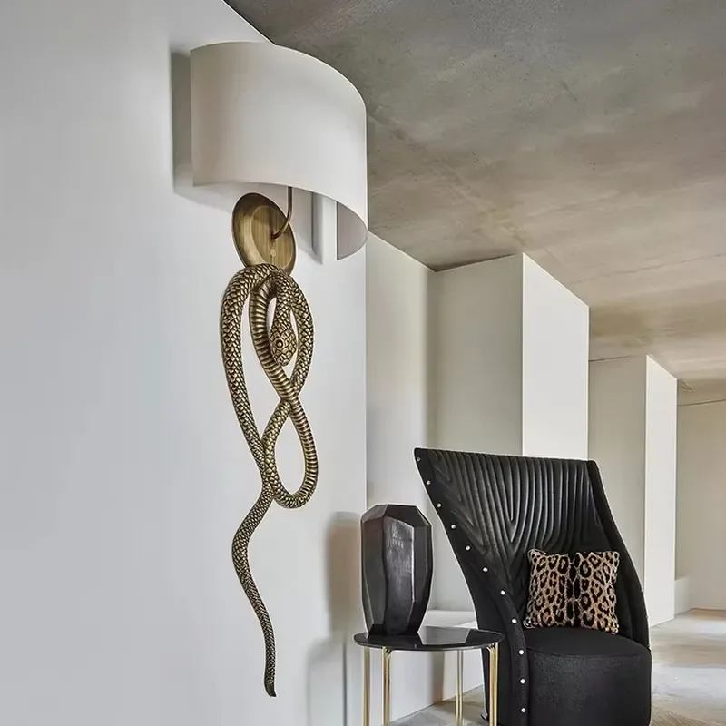 Italian-Style Haute Couture Wall Lamp with 3D Serpentine Metal Sculpture, Contemporary Statement Lighting for High-End
