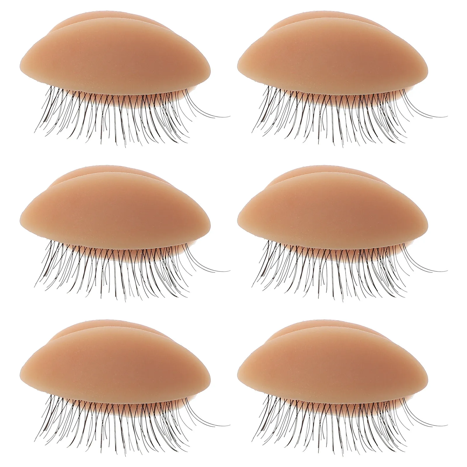 3Pairs Multi-Use Silica Gel Eyelid Replacement Set for Professional Lash Extension Training Clean with Water Reusable Makeup