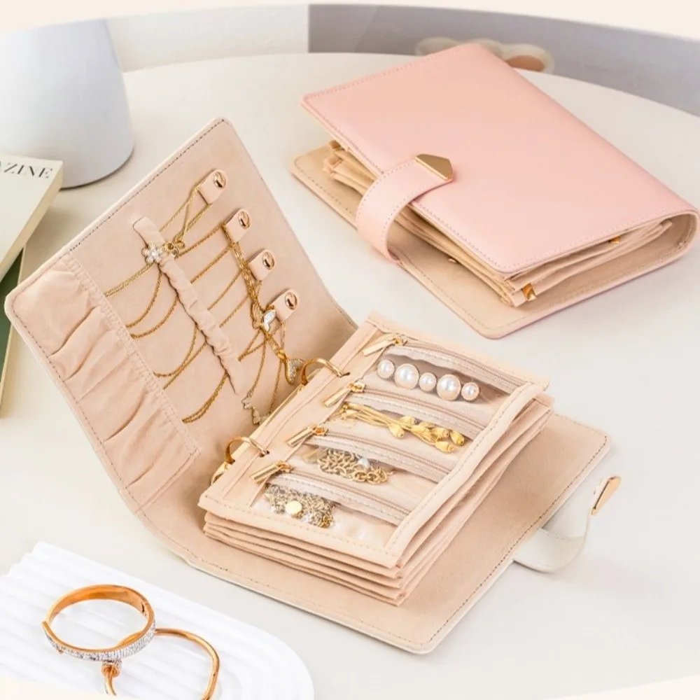

Многофункциональная сумка для хранения украшений, компактный органайзер из искусственной кожи, книжка-клатч для ювелирных изделий с защитой от окисления