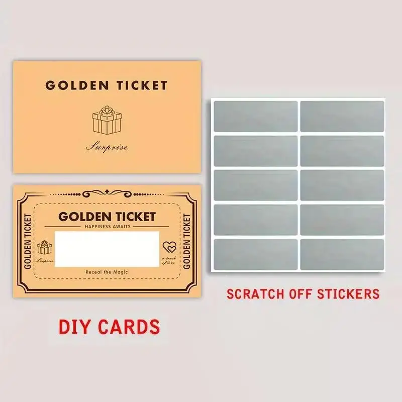 Yellow Scratch-Off Cards 30/60 Sets DIY Handwritten Message Reveal Labels for Wedding Anniversary Mother's Day Gifts