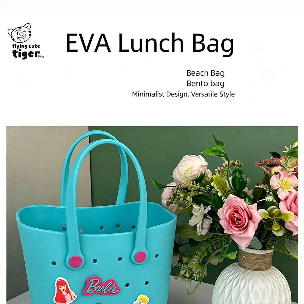 Neue Lunchbox-Tasche, Handtasche, Neue Eva Strandtasche, Lochmuster-Tasche, Mini-Tasche, Mehrfarbige Bonbonfarbene Handtasche