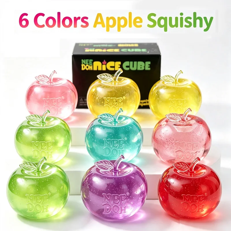 Needoh Apple Squishy Stress Balls Slow Rebound Squeeze Toy Soft Jelly Senses Stress Ball Relaxing And Interesting Gift For Adult view 2