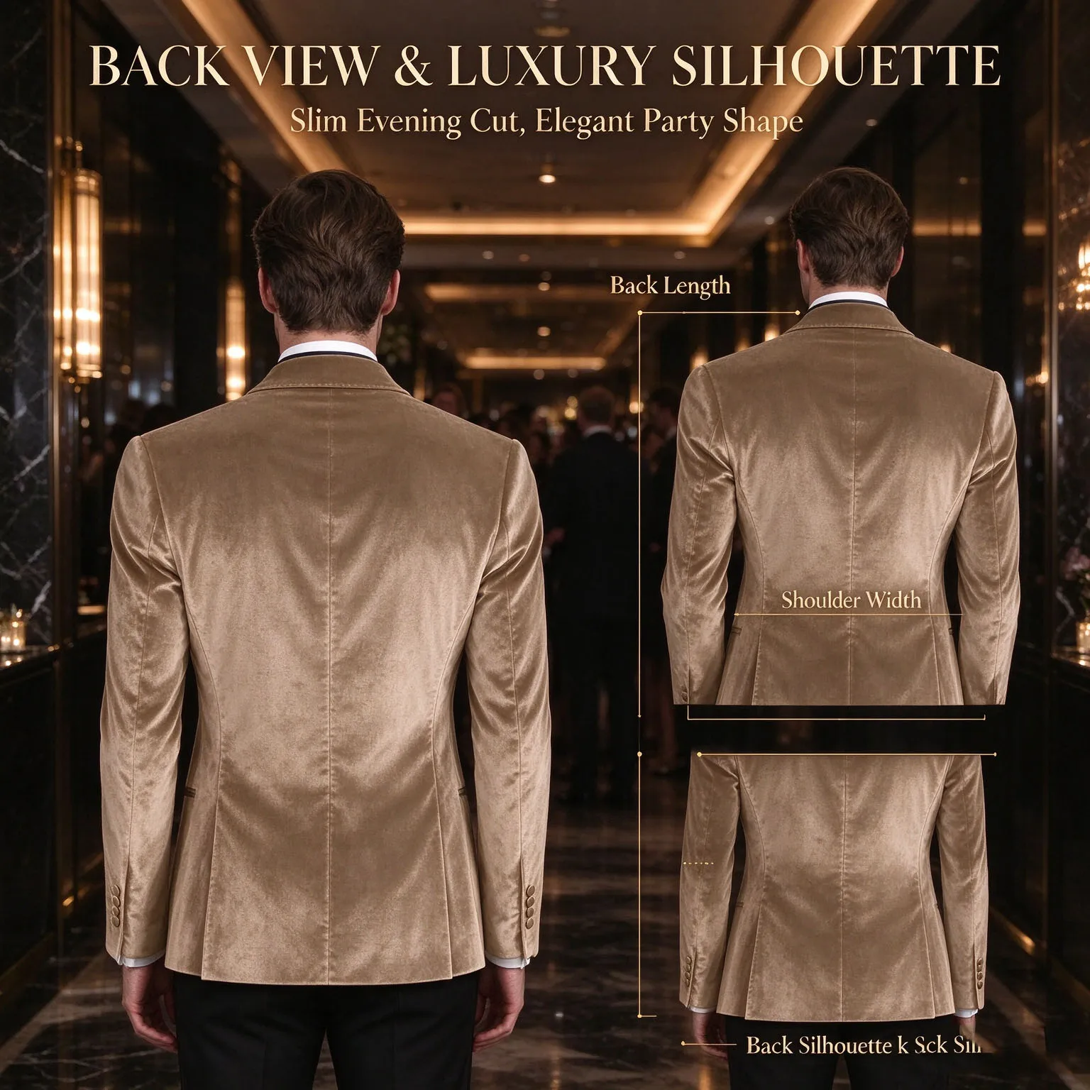 Formal Velvet Men's Suits Blazer Double Breasted Jacket 1 Piece Elegant Slim Fit Male Clothing Wedding Men Business Casual Coats