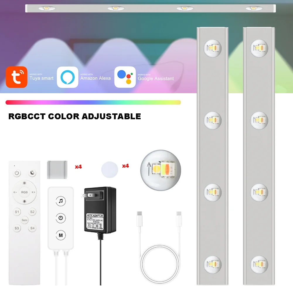 

TUYA WIFI 12V 30cm Cat Eye LED Bar Spotlight RGBCCT Magnetic Night Light Led Lamp Remote Control For Kitchen Bedroom Decoration