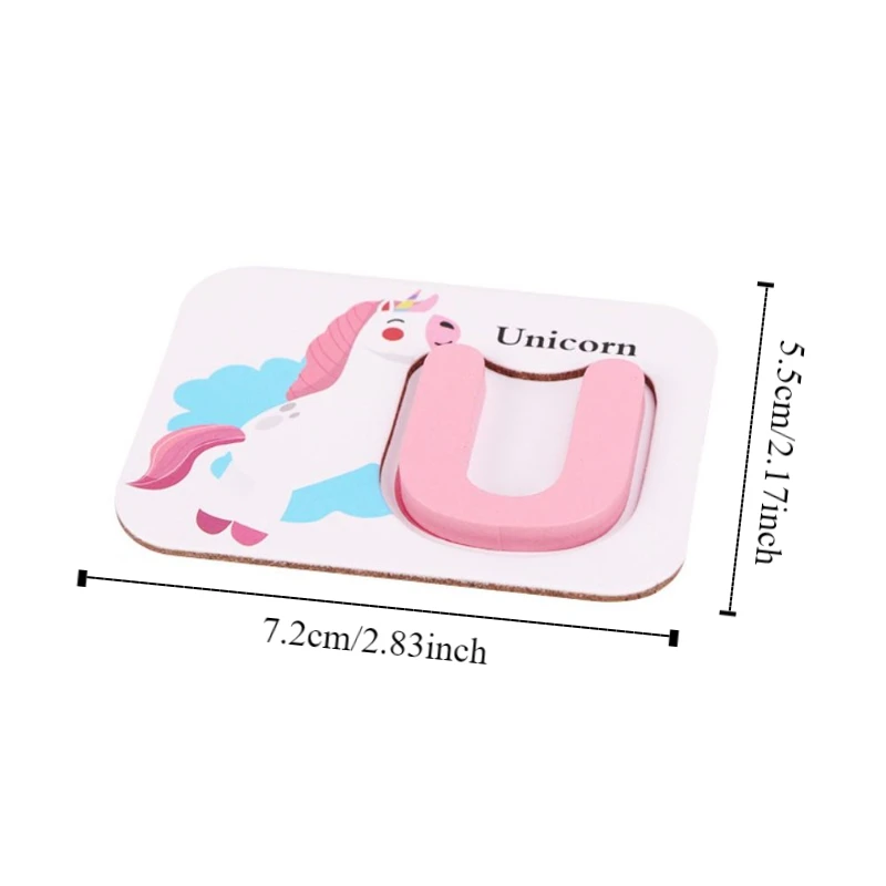 مجموعة بطاقات فلاش الأبجدية الخشبية، ألعاب ألغاز تعليمية للتمرين باللغة الإنجليزية، لعبة الذاكرة المعرفية الرائعة المصغرة #6